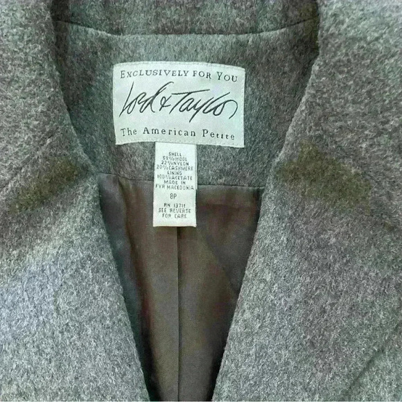 Vintage Lord & Taylor Womens Blazer Size 8P Grey Wool Cashmere Career interview - Picture 10 of 10